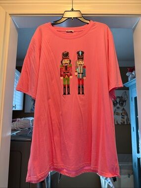 Women’s Pink Short-Sleeve Nutcracker Sequin Tee